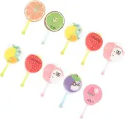 FUTUREORYY Small Hand Fans 10pcs Decorative Folding Fans Cartoon Fruit Patterns for Summer