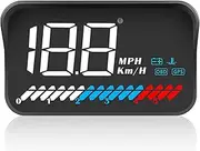ACECAR Car Universal Dual System HUD Head Up Display OBD II/GPS Interface,Vehicle Speed MPH KM/h,Engine RPM,OverSpeed Warning,Mileage Measurement,Water Temperature,Voltage