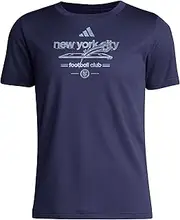 [adidas] Kids' New York City FC Vintage World Pre-Game Short Sleeve T-Shirt