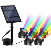 Solar Outdoor Pond Light 5 Head RGB Spotlight Landscape Fish Tank Pool Fountain Submersible Lamp Multicolours Waterproof