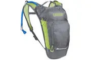 Camelbak Mini MULE 1.5L Kids Sports Hydration Pack - Metal Grey / Green