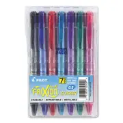 Pilot FriXion Clicker Erasable Gel Ink Retractable Pen Assorted Ink .5mm 7/Pack