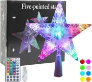 Christmas Tree Topper, 9" Lighted Christmas Tree Topper Star KBG LED 20 Light Mo