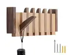 Coat Rack Wall Mount Wood with 6 Flip-Down Magnetic Hooks Piano for Entryway