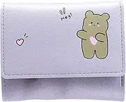 [Generic] Wallet - Cute Animal Tri Folded PU Small Wallet | Cute Cartoon Wallet, Coin Purse, Cute Foldable Wallet for Fashion Girls,, Purple., Se référer au descriptif, Refer to description