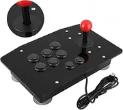 KOSDFOGE ABS Arcade Rocker Game Joystick 8 Button Game Handle Controller Black