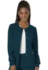 Cherokee Workwear Scrubs Snap Front Warm Up Jacket WW310 CAR Caribbean Free Ship
