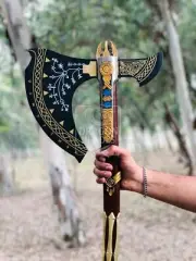 Custom Hand Forged God Of War Kratos Axe BEST GIFT FOR HIM/HER