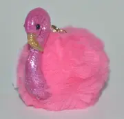 BATH BODY WORKS PINK FLAMINGO FUZZY POM POCKETBAC HOLDER SLEEVE HAND SANITIZER