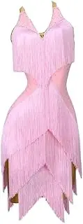 [JRUIA] Latin Dance Dresses for Women Fringe Ballroom Performance Dancing Costumes Professional Salsa Cha Cha Dancewear