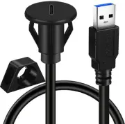 BATIGE Small USB 3.0 Male to Type C Female Car Flush Mount Cable C...