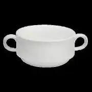 Oneida W6030000702 Cromwell Warm White 9.5 oz. Porcelain Bouillon Cup - 3 Doz