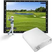 Ball Simulator Projection Screen Cloth, 4:3 Portable Projector Screen Reflective Fabric Cloth with Grommet Holes for Indoor, Golf Simulator Impact Screen, for Home Golf Swing Training 240 * 180cm