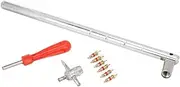 Valve Core Removal Tool 4 in 1 Stainless Steel with Plastic Handle Tire Valve Stem Puller Repair Kit for Bicycle Motorcycle Car Truck All Standard Valve Cores