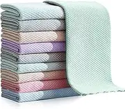 10PCS Fish Scale Microfiber Polishing Cleaning Cloth,Nanoscale Glasses Cleaning Towels for Kitchen Cars Window Mirrors Screen -Reusable Lint-Free Absorbent Cloth Rag (Color Mix, 30 x 30cm)
