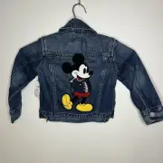NWT Gap Kids X Disney Mickey Mouse Chenille Patch Denim Jean Jacket Sz 3