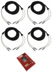 4 x DS18 16 ft 2 Channel Shielded Twisted RCA PRO Audio Cable Amp Cable