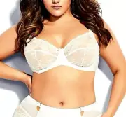 CITY CHIC Bra plus size 14E / 36DDD Alina Soft Cup Bra linen white wire-free NWT