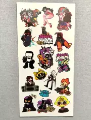 FULL SHEET OF FRIDAY NIGHT FUNKIN TEMPORARY PRESS ON TATTOOS - 17 COUNT