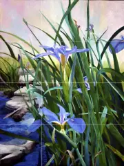 Contemporary Flowers Art Brokenshire Mural Ceramic Backsplash Bath Tile #2422