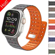 Magnetic Silicone Band Elastic Strap for Apple Watch 10 9 8 7 6 SE 44/45/46/49mm