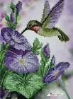 Bead Embroidery Kit Hummingbird DIY Beaded Needlepoint Stitching a5-d-132