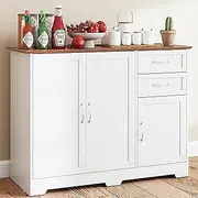 Giantex Buffet Sideboard Cabinet, Storage Shelf Cupboard Hallway Table w/Spacious Table Top, Adjustable Shelf, Modern Kitchen Buffet Server w/ 2 Door Cabinets, 2 Drawers & Extra Storage