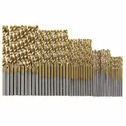 50PCS Drill Bits Set Titanium Coated HSS High Speed Steel 1/1.5/2/2.5/3mm