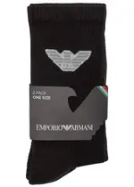 Emporio Armani Logo-intarsia Cotton-blend Socks - set of two - Black - One Size ONE SIZE