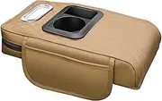 Car Armrest Pad, Car Center Console Cushion with Storage Pockets, Armrest Pillow for with Built-In Cup Holder and Tissue Holder, Comfortable Car Console Pad for SUVs, Trucks, RVs, Travel