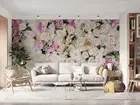 3D White Rose Background Wallpaper Wall Murals Removable Wallpaper 128