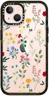 CASETiFY Impact Case for iPhone 13 - Spring Botanicals 2 - Clear Black