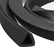 sourcing map 2Pcs U Channel Edge Trim, 8.2ft Length Rubber Guard Seal Strip Edge Protector Flat Type Fit for 9.5-10mm Edge, (35/64" W x 15/32" H) Black
