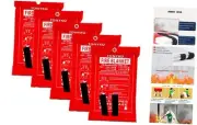 Emergency Fire Blankets, Flame Retardant Protection and Heat White(5pack)