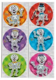 25 Glow In Dark Skeletons Stickers, 2.5" x 2.5" each, Party Favors