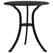 Garden Coffee Tea Table With Parasol Hole Round Cast Aluminium Bistro 62x65cm