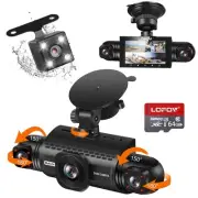 360° 4 Channel Dash Cam Front and Rear Inside Left Right, Dash Camera for Car...