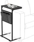 Vantic C Shaped End Table Small Side Table for Couch & Recliner Slide under Sofa