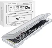 12 Pack Clear M.2 2280 SSD Plastic Hard Drive Enclosure for Samsung/Kingston/WD/Silicon, M.2 NVMe/AHCI 2280 SSD Storage Box (SSD Not Included)
