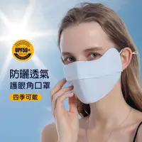 在飛比找momo購物網優惠-【NicoFun 愛定做】涼感冰絲透氣口罩 加強護眼角 防曬
