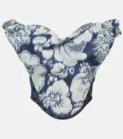 [Vivienne Westwood] Vivienne Westwood Sunday floral denim corset top AU 14 blue