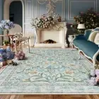 Light Blue Bedroom Rug 8x10 Under Bed, Boho Washable Rugs 8' x 10' Baby Blue