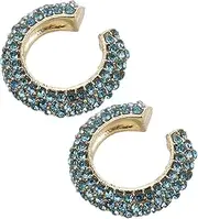 [BESTYASH] Unique Earring Cuffs 2 Pieces Rhinestone Clip-on Earrings Stylish and Comfortable for Weddings Parties