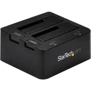 StarTech.com Drive Dock SATA/600 - USB 3.0 Type B Host Interface - UASP Support External - Black - Dual-Bay Hard Drive Dock