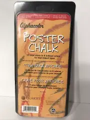 Quartet Alphacolor Poster Chalk 12 pc. Brilliant colors #125005 vintage