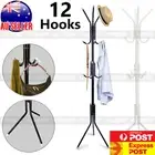 12 Hook Cloth Hanger Stand Hat Clothes Rack Metal Tree Style Storage HOT