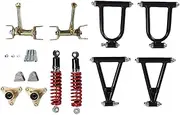 Front Suspension Shock Swing Arm Kit, Upper Lower Steering Knuckle Spindle Kit, Front Suspension Swingarm Assembly, DIY Parts for ATV Quad Bike Go Kart