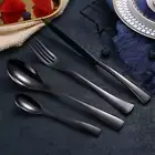 Delicors Black Stainless Steel Cutlery Set, Fork and Knife Set, 4pcs cutlery set