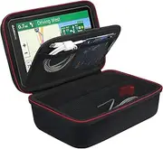 [BOVKE] Hard GPS Case for 6-7 Inch Garmin DriveSmart 76/65/61, RV 780/dezl OTR700/OTR610 Garmin Catalyst, GPS Navigator System, Extra Space fit Car Charger, Friction Mount, USB Cable, Black+Black