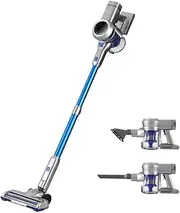 [Devanti] Cordless Stick Vacuum Cleaner, 300W 45Mins Run Time, Lightweight Handheld Bagless Hand Held Self-Standing Vacuum Cleaners with LED Display for All Floors Carpet Pet Hair, Blue